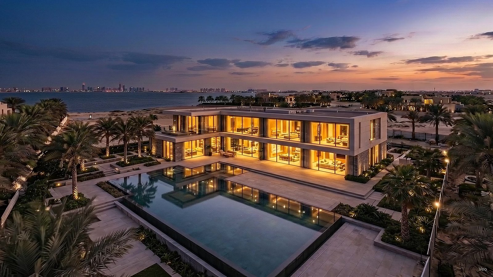 Beachfront villa · aerial — Asiantec villa project, Dubai